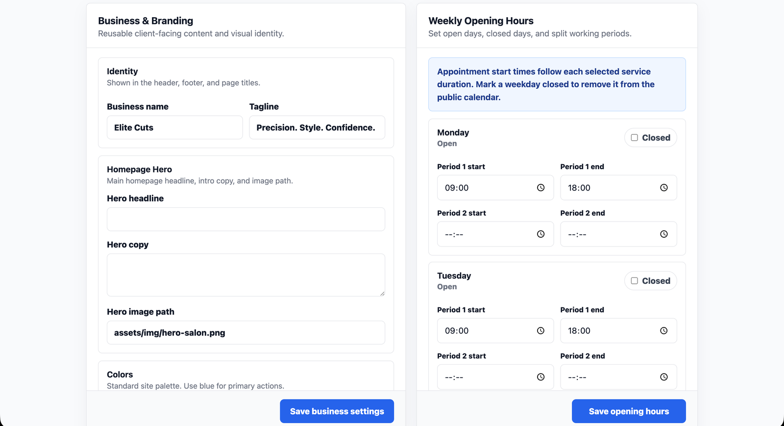 Booking system project media