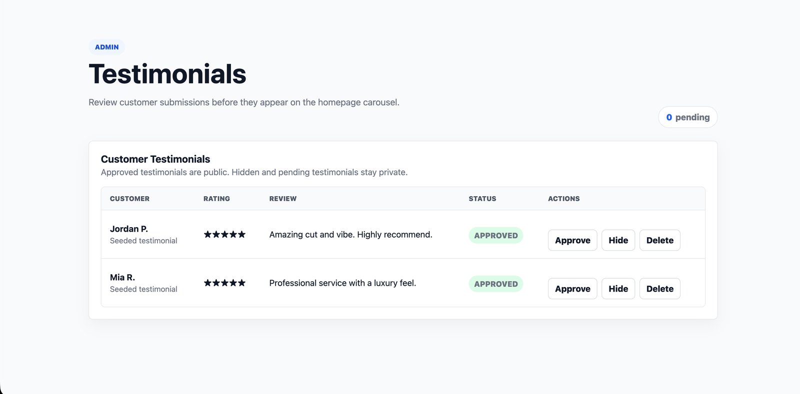 Booking system project media