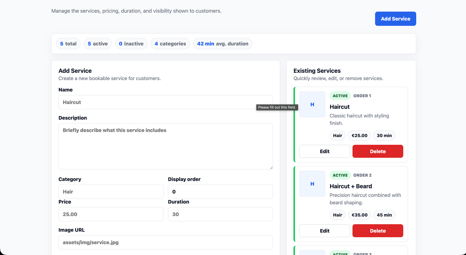 Booking system project media