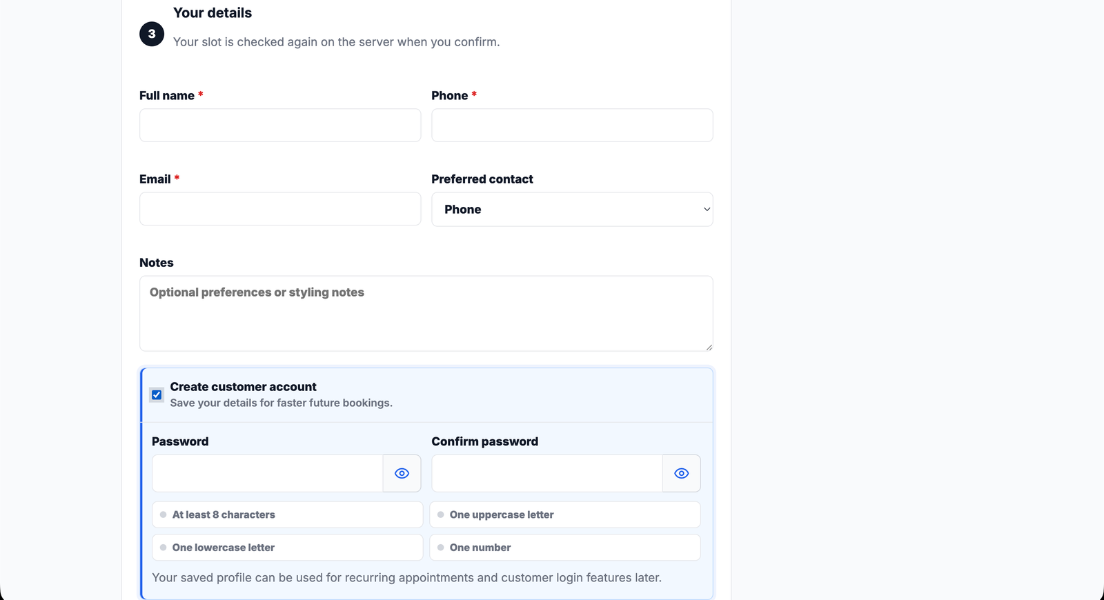 Booking system project media